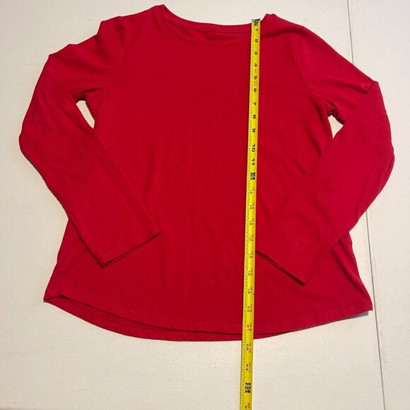 Wonder Nation Girls Red Long-Sleeve Crewneck Cotton Shirt - Picture 4 of 7